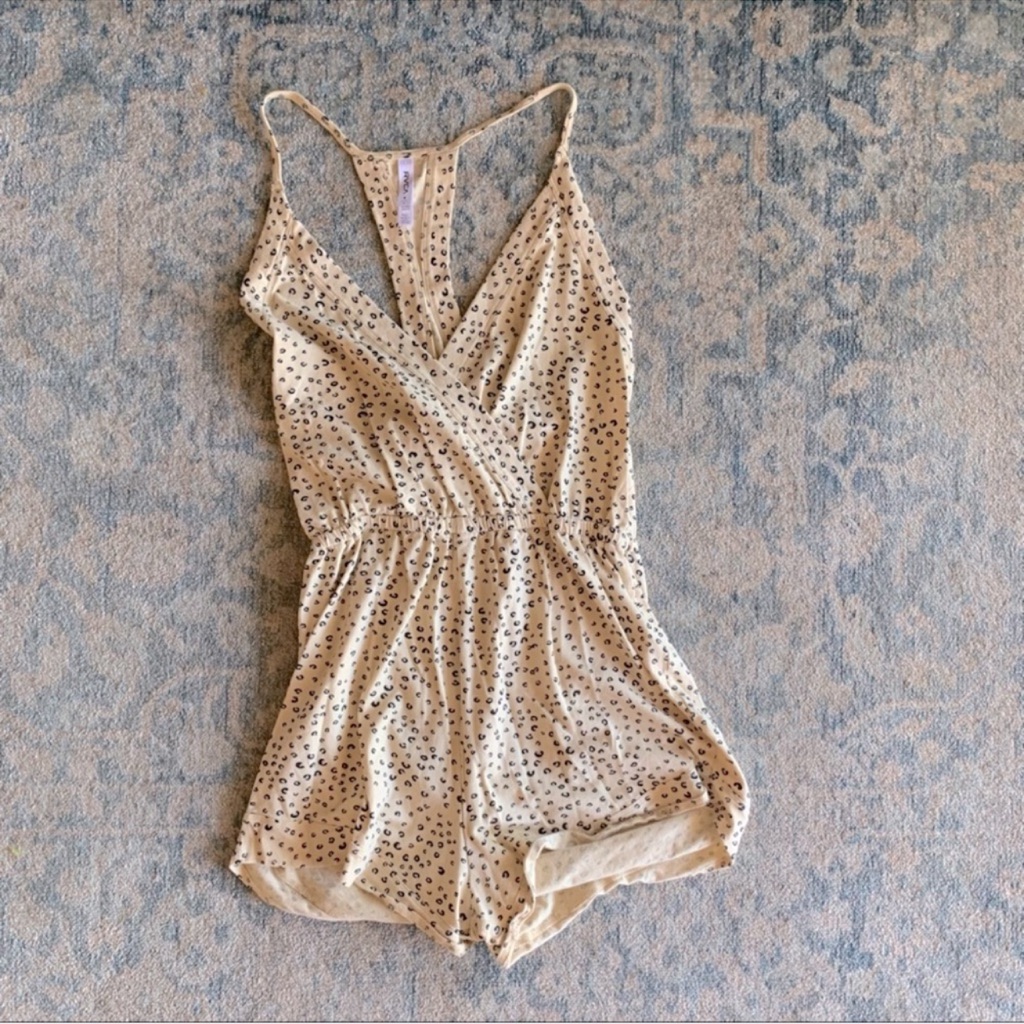 Rvca Animal Cheetah Leopard Print Romper Playsuit
